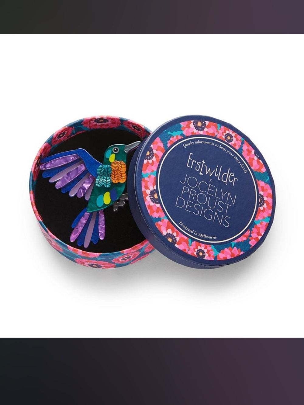 Erstwilder x Jocelyn Proust Colorful Hummingbird Brooch Humming Harmony Brooch
